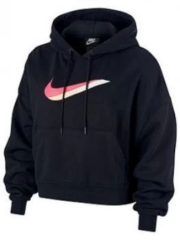 Nike NSW Icon Clash Pullover Hoodie - Black, Size L, Women