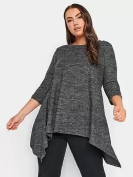 Yours Hanky Hem Pocket Tunic Grey, Size 34-36, Women