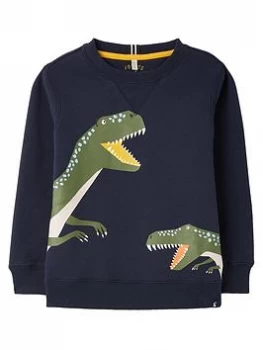 Joules Boys Ventura Dino Sweat - Navy, Size 4 Years