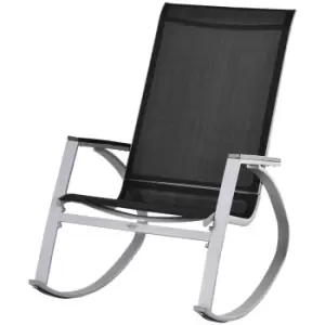 Outsunny Rocking Sun Lounger Chair - Black