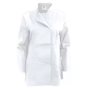 Dennys Womens/Ladies Long Sleeve Fitted Chef Jacket (XS) (White)