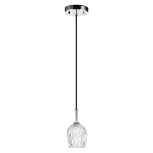 1 Bulb Ceiling Pendant Light Fitting Highly Polished Nickel LED G9 3.5W