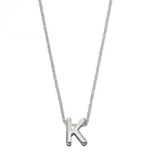 Initial K Plain Silver Initial Necklace N4438