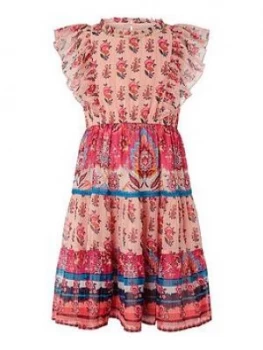 Monsoon Girls S.E.W. Paisley Dress - Coral