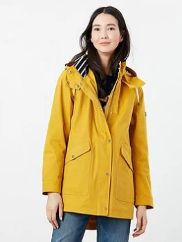 Joules Coast Waterproof Coat - Gold, Size 16, Women