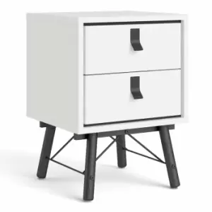 Ry Bedside Cabinet 2 Drawer In Matt White