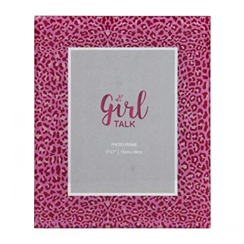 5" x 7" - Girl Talk Glass Pink Leopard Print Photo Frame