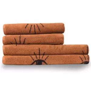 Theia Abstract Eye 4 Piece Hand/Bath Towel Set Pecan