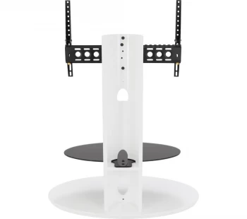 Chepstow Affinity Oval Pedestal TV Stand 930 Gloss White / Black Glass