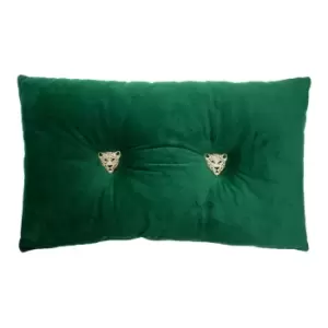 Paoletti Panther Pre-filled Cushion Polyester Emerald