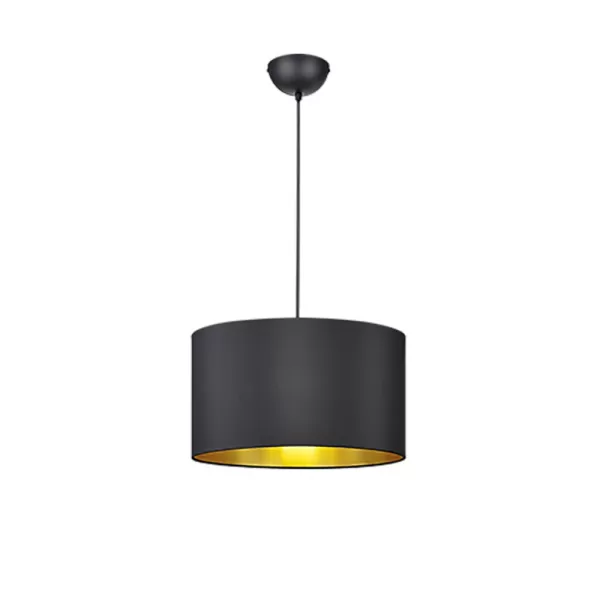 Hostel Modern Cylindrical Pendant Ceiling Light Black Matt