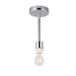 Baymont Single Light Semi Flush Ceiling Fitting In Polished Chrome Finish