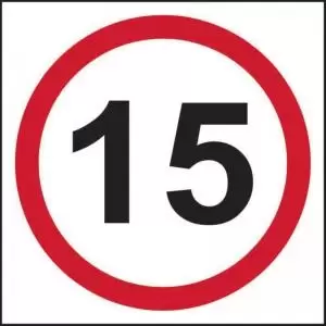 15mph Speed Limit&rsquo; Sign; 3mm Foamed PVC Board 400mm x 400mm