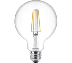 Philips Classic 7.2W LED Bulb ES E27 Globe Warm White Dimmable - 77335900