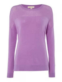 Michael Kors Long Sleeve Mesh Sweater Dahlia