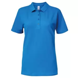 Gildan Softstyle Womens/Ladies Short Sleeve Double Pique Polo Shirt (L) (Sapphire)