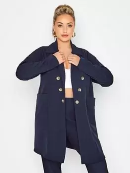 Yours Button Front Blazer Navy, Size 22, Women