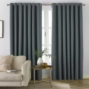 Furn Moon Eyelet Curtains (66in x 54in) (Mineral Blue) - Mineral Blue