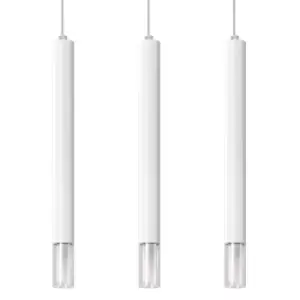 Wezyr Bar Pendant Ceiling Light, White, 3x G9