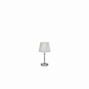 Paris 1 Light Small Table Lamp Satin Nickel, E14