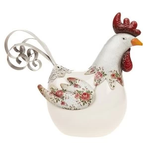 Country Rose Laying Chicken Ornament