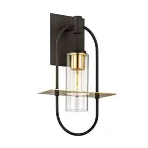 Smyth 1 Light Wall Dark Bronze And Brushed Brass, Glass, IP44