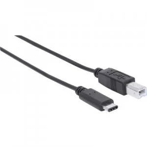 Manhattan Cable [1x USB 2.0 connector C - 1x USB 2.0 connector B] 2m Black