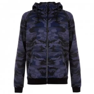 Firetrap Camo Full Zip Hoodie Mens - Navy Camo