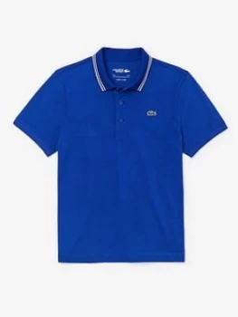 Lacoste Sport Tipped Polo Shirt, Blue, Size XL, Men