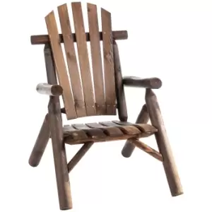 Outsunny Outdoor Patio Adirondack Chair W/ Fir Wood Frame Carbonized Colour