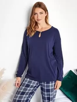 Long Tall Sally Keyhole Long Sleeve Pj Top - Purple, Purple, Size 14-16, Women