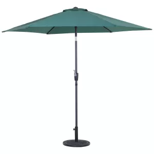 Outsunny 2.7m Patio Garden Umbrella Outdoor Parasol W/ Crank and 38mm Aluminum Tilt Pole-Green