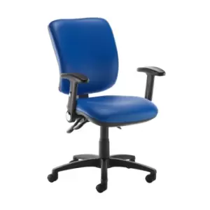 Dams MTO Senza High Back Operator Chair with Folding Arms - Nero Black Vinyl