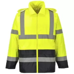 H443YBR5XL - sz 5XL Hi-Vis Classic Contrast Rain Jacket - Yellow/Blue - Yellow/Blue - Portwest