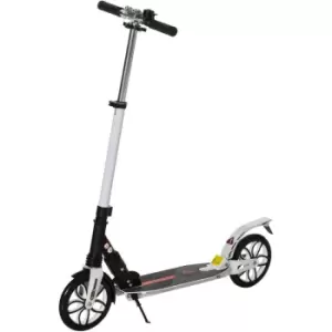 Homcom - Folding Kick Scooter Hight-Adjustable w/ Rear Brake & Double Shock White