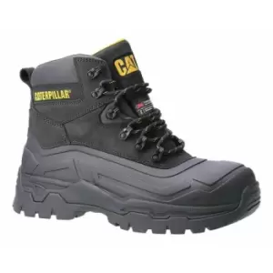 Mens Typhoon sbh Leather Safety Boots (11 uk) (Black/Yellow) - Caterpillar