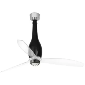 Faro ETERFAN LED Shiny Black, Transparent Ceiling Fan with DC Motor, 3000K