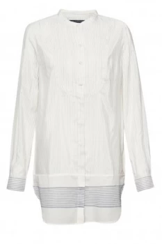 French Connection Hasan Flex Striped Tunic Shirt Cream