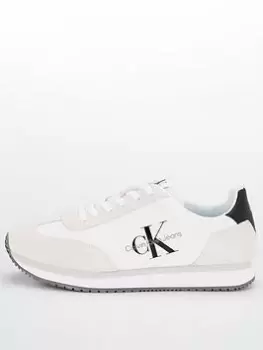 Calvin Klein Jeans Retro Runner 1 Trainers - Bright White, Bright White, Size 44, Men