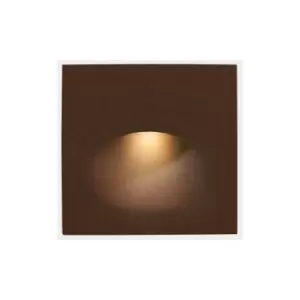 Leds C4 Bat Square Oval Outdoor LED Recessed Wall Light Square Brown IP65 2.2W 3000K