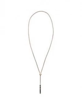 Skagen Rose Gold Tone And Grey Beaded Detail Ladies Necklace