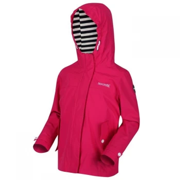 Regatta Girls Bibiana Striped Lined Hooded Jacket - Pink