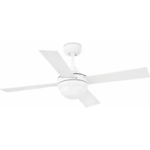 Faro Mini 2 Light Small Ceiling Fan White, Maple with Light, E14