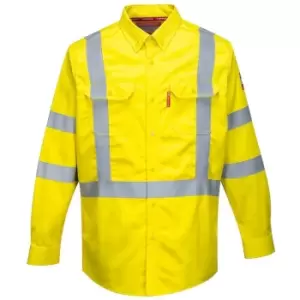 FR95YERXXL - sz Bizflame 88/12 FR Hi-Vis Shirt - Yellow - Portwest