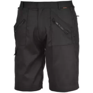 Portwest S889 - Black Sz 3XL Action Work Shorts Safety Combat - Black