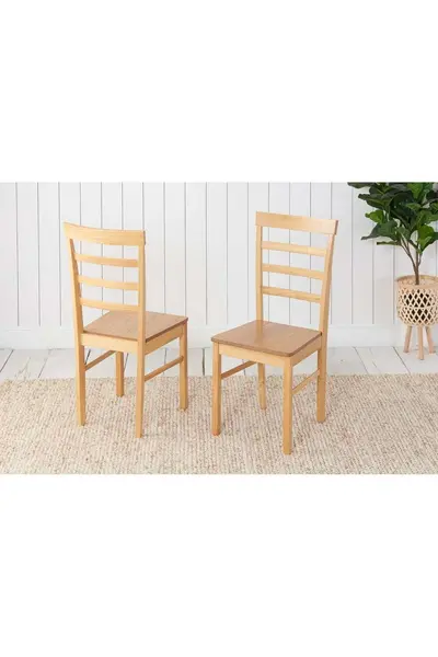 Birlea Pair of Upton Ladder Back Chairs Brown