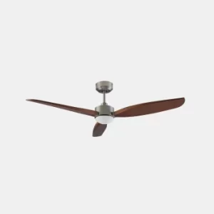 Embat 3 Blade 133cm Ceiling Fan with LED Light Satin Nickel, Brown