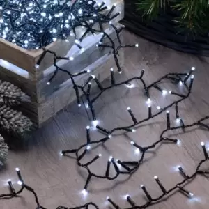 Festive 15.5m Indoor & Outdoor Flickering Christmas Tree Fairy Lights 600 White LEDs