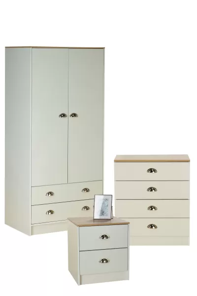 Christian 3 Piece Set with 2 Drawer Bedside Offer - Natural - Particle Board