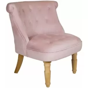 Charles Bentley - Toulouse Velvet Occasional Chair with Solid Wood Frame Pink - Pink